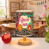 image:imagePersonalized Classrooom Lamp with Name Composition Notebook Fabric Table Lamp with Wood Base Back To School Decor End of The Year Gifts for Teachers Girls Boys Classroom Living Room Im So GladNOTE05