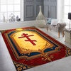 image:imagePersonalized Orthodox Christian Area Rug Custom Eastern Orthodox Russian Greek Byzantine NonSlip Rug for Women Men IC XC Nika Cross Mat for Living Room Bedroom Church Decor D8D5