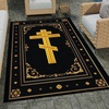 image:imagePersonalized Orthodox Christian Area Rug Custom Eastern Orthodox Russian Greek Byzantine NonSlip Rug for Women Men IC XC Nika Cross Mat for Living Room Bedroom Church Decor D8D2