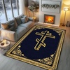 image:imagePersonalized Orthodox Christian Area Rug Custom Eastern Orthodox Russian Greek Byzantine NonSlip Rug for Women Men IC XC Nika Cross Mat for Living Room Bedroom Church Decor D8D1