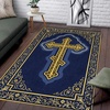 image:imagePersonalized Orthodox Christian Area Rug Custom Eastern Orthodox Russian Greek Byzantine NonSlip Rug for Women Men IC XC Nika Cross Mat for Living Room Bedroom Church Decor D8D4