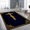 image:imagePersonalized Orthodox Christian Area Rug Custom ThreeBar Cross IC XC Nika Cross Prayer Mat Russian Greek Orthodox Byzantine Eagle NonSlip Rug for Living Room Bedroom Church Decor D2D6