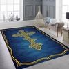 image:imagePersonalized Orthodox Christian Area Rug Custom ThreeBar Cross IC XC Nika Cross Prayer Mat Russian Greek Orthodox Byzantine Eagle NonSlip Rug for Living Room Bedroom Church Decor D2D9