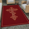 image:imagePersonalized Orthodox Christian Area Rug Custom ThreeBar Cross IC XC Nika Cross Prayer Mat Russian Greek Orthodox Byzantine Eagle NonSlip Rug for Living Room Bedroom Church Decor D2D7