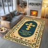 image:imagePersonalized Orthodox Christian Area Rug Custom ThreeBar Cross IC XC Nika Cross Prayer Mat Russian Greek Orthodox Byzantine Eagle NonSlip Rug for Living Room Bedroom Church Decor D2D1