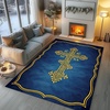 image:imagePersonalized Orthodox Christian Area Rug Custom ThreeBar Cross IC XC Nika Cross Prayer Mat Russian Greek Orthodox Byzantine Eagle NonSlip Rug for Living Room Bedroom Church Decor D2D9