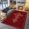 image:imagePersonalized Orthodox Christian Area Rug Custom ThreeBar Cross IC XC Nika Cross Prayer Mat Russian Greek Orthodox Byzantine Eagle NonSlip Rug for Living Room Bedroom Church Decor D2D7