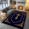 image:imagePersonalized Orthodox Christian Area Rug Custom ThreeBar Cross IC XC Nika Cross Prayer Mat Russian Greek Orthodox Byzantine Eagle NonSlip Rug for Living Room Bedroom Church Decor D2D8