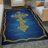 image:imagePersonalized Orthodox Christian Area Rug Custom ThreeBar Cross IC XC Nika Cross Prayer Mat Russian Greek Orthodox Byzantine Eagle NonSlip Rug for Living Room Bedroom Church Decor D2D9