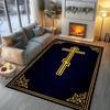 image:imagePersonalized Orthodox Christian Area Rug Custom ThreeBar Cross IC XC Nika Cross Prayer Mat Russian Greek Orthodox Byzantine Eagle NonSlip Rug for Living Room Bedroom Church Decor D2D6