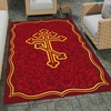 image:imagePersonalized Orthodox Christian Area Rug Custom ThreeBar Cross IC XC Nika Cross Prayer Mat Russian Greek Orthodox Byzantine Eagle NonSlip Rug for Living Room Bedroom Church Decor D2D5