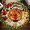 image:imageCustom 3D Effect Printed Christmas Round Rug Christmas Tree Round Mat Welcome Rug Indoor Decor Christmas Decor New Home Gifts Personalized Round Mat Holiday Illusion Carpet A17A1