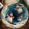 image:imageCustom Round Christmas Area Rug Personalized Christmas Round Carpet Cozy 3D Effect Printed Outdoor Indoor Decor Area Rug NonSlip Rug for Living Room Bedroom Dining Room Decor D22D2
