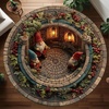 image:imageCustom Round Christmas Area Rug Personalized Christmas Round Carpet Cozy 3D Effect Printed Outdoor Indoor Decor Area Rug NonSlip Rug for Living Room Bedroom Dining Room Decor D22D1