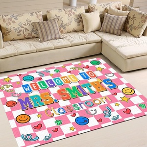 image:imageClassroom Rugs for Kid Kids Rugs for Bedroom Boys Colorful Crayon Carpet Class Kids Rugs for Playroom NonSlip Large Classroom Rug Soft Teacher Rug Welcome to Clasroom MatCute Smiley Face Pink