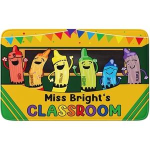 image:imageClassroom Rugs for Kid Kids Rugs for Bedroom Boys Colorful Crayon Carpet Class Kids Rugs for Playroom NonSlip Large Classroom Rug Soft Teacher Rug Welcome to Clasroom MatColorful Crayson Yellow