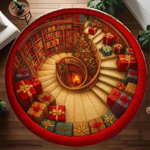 image:imageCustom 3D Effect Printed Christmas Round Rug Christmas Tree Round Mat Christmas Welcome Rug Outdoor Indoor Decor Christmas Decor New Home Gifts Holiday Illusion Carpet Personalized Round Mat 13