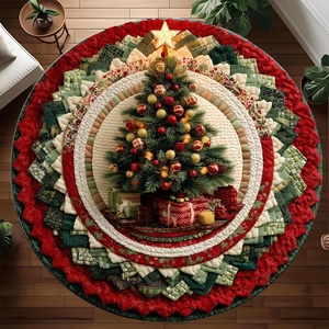 image:imageCustom 3D Effect Printed Christmas Round Rug Christmas Tree Round Mat Welcome Rug Indoor Decor Christmas Decor New Home Gifts Personalized Round Mat Holiday Illusion Carpet A17A17