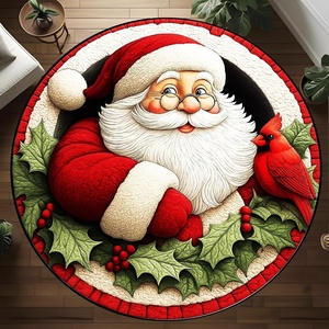 image:imageCustom 3D Effect Printed Christmas Round Rug Christmas Tree Round Mat Welcome Rug Indoor Decor Christmas Decor New Home Gifts Personalized Round Mat Holiday Illusion Carpet A17A11