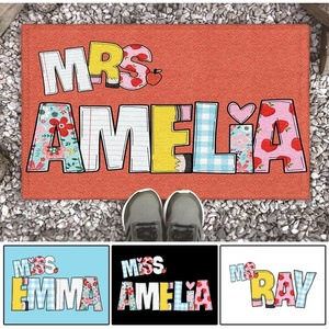 image:imageCustom Classroom Doormat Personlized Name Teacher Doormat Cute Notebook Classroom Mat Back to School Clasroom Decor Teacher GiftsCustom Name02