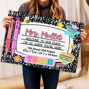 image:imageCustom Classroom Doormat Personlized Name Teacher Doormat Cute Notebook Classroom Mat Back to School Clasroom Decor Teacher GiftsNotebook Mats1