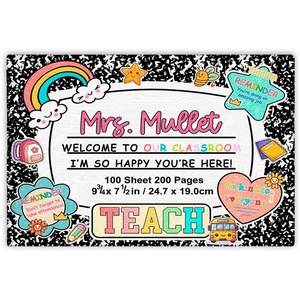image:imageCustom Classroom Doormat Personlized Name Teacher Doormat Cute Notebook Classroom Mat Back to School Clasroom Decor Teacher GiftsNotebook Matstyle 3