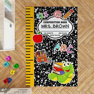 image:imageCustom Composition Notebook Classroom Rugs for Kids Kids Rugs for Bedroom Boys Pastel Rug for Classroom NonSlip Large Classroom Rug Back to School Style 2 x 3 RectangularA Style