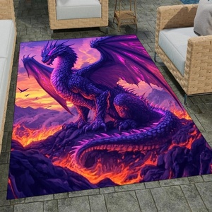 image:imageCustomized Dragon Rug Fire and Ice Beautiful Contrast Dragon Themed Area Rug Animal Washable Throw Rug for Bedroom Living Room Kids Room Entryway NonSlip Bath MatDragon Lovers DRAGON13Dragon07