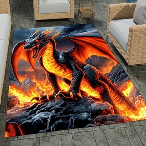 image:imageCustomized Dragon Rug Fire and Ice Beautiful Contrast Dragon Themed Area Rug Animal Washable Throw Rug for Bedroom Living Room Kids Room Entryway NonSlip Bath MatDragon Lovers DRAGON13Dragon14