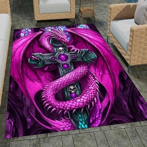 image:imageCustomized Dragon Rug Fire and Ice Beautiful Contrast Dragon Themed Area Rug Animal Washable Throw Rug for Bedroom Living Room Kids Room Entryway NonSlip Bath MatDragon Lovers DRAGON13Dragon10