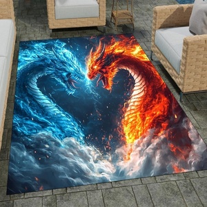 image:imageCustomized Dragon Rug Fire and Ice Beautiful Contrast Dragon Themed Area Rug Animal Washable Throw Rug for Bedroom Living Room Kids Room Entryway NonSlip Bath MatDragon Lovers DRAGON13Dragon01