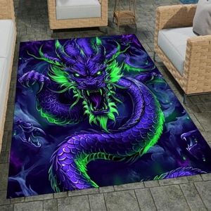 image:imageCustomized Dragon Rug Fire and Ice Beautiful Contrast Dragon Themed Area Rug Animal Washable Throw Rug for Bedroom Living Room Kids Room Entryway NonSlip Bath MatDragon Lovers DRAGON13Dragon13