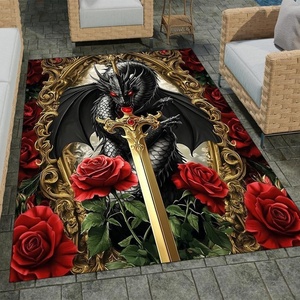 image:imageCustomized Dragon Rug Fire and Ice Beautiful Contrast Dragon Themed Area Rug Animal Washable Throw Rug for Bedroom Living Room Kids Room Entryway NonSlip Bath MatDragon Lovers DRAGON13Dragon11
