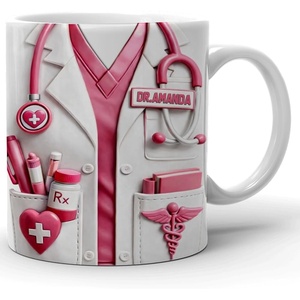 image:imagePersonalized Doctor Mug with Stethoscope Design 3D Effect with 2D Printed Coffee Cup Custom Gift for Doctors amp Medical Students MD Graduation or Doctors Day Gift A0B3