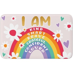 image:imagePersonalized Motivational Classroom Rug for Kids  You are Positive Affirmation Mat  Growth Mindset Rectangular Rug Colorful Classroom Decor Carpet Floor Mat for Kindergarten Colorful SunshinePastel