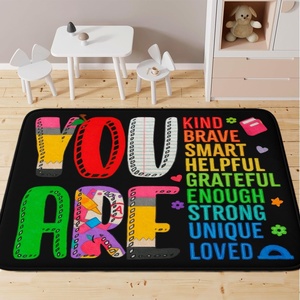 image:imagePersonalized Motivational Classroom Rug for Kids  You are Positive Affirmation Mat  Growth Mindset Rectangular Rug Colorful Classroom Decor Carpet Floor Mat for Kindergarten Colorful SunshineYou Are  Black