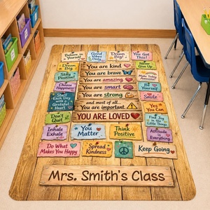 image:imagePersonalized Motivational Classroom Rug for Kids  You are Positive Affirmation Mat  Growth Mindset Rectangular Rug Colorful Classroom Decor Carpet Floor Mat for Kindergarten Colorful SunshineVintage