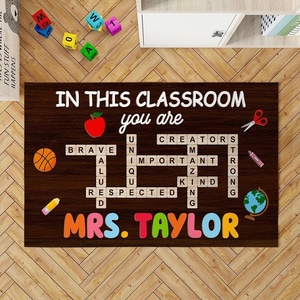 image:imagePersonalized Motivational Classroom Rug for Kids  You are Positive Affirmation Mat  Growth Mindset Rectangular Rug Colorful Classroom Decor Carpet Floor Mat for Kindergarten Colorful SunshineCrosswords Style