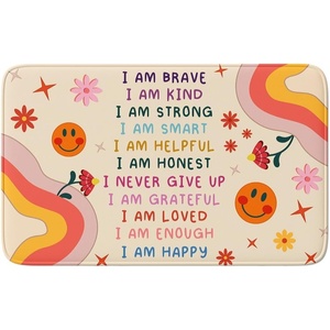 image:imagePersonalized Motivational Classroom Rug for Kids  You are Positive Affirmation Mat  Growth Mindset Rectangular Rug Colorful Classroom Decor Carpet Floor Mat for Kindergarten Colorful SunshineI Am