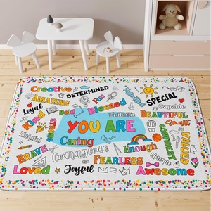 image:imagePersonalized Motivational Classroom Rug for Kids  You are Positive Affirmation Mat  Growth Mindset Rectangular Rug Colorful Classroom Decor Carpet Floor Mat for Kindergarten Colorful SunshinePositive Affirmations