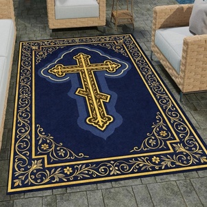 image:imagePersonalized Orthodox Christian Area Rug Custom Eastern Orthodox Russian Greek Byzantine NonSlip Rug for Women Men IC XC Nika Cross Mat for Living Room Bedroom Church Decor D8D4