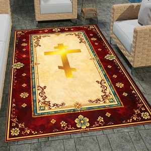 image:imagePersonalized Orthodox Christian Area Rug Custom Eastern Orthodox Russian Greek Byzantine NonSlip Rug for Women Men IC XC Nika Cross Mat for Living Room Bedroom Church Decor D8D7