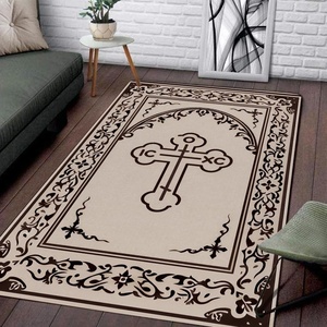 image:imagePersonalized Orthodox Christian Area Rug Custom ThreeBar Cross IC XC Nika Cross Prayer Mat Russian Greek Orthodox Byzantine Eagle NonSlip Rug for Living Room Bedroom Church Decor D2D2