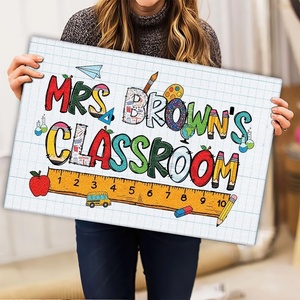 image:imagePersonlized Name Teacher Doormat Custom Notebook Classroom Mat Back to School Doormat for Teachers  Welcome to Class Floor Mat for Kindergarten Preschool GiftTeacher Life