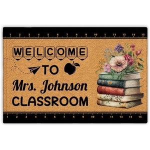 image:imagePersonlized Name Teacher Doormat Custom Notebook Classroom Mat Back to School Doormat for Teachers  Welcome to Class Floor Mat for Kindergarten Preschool GiftWelcome to 