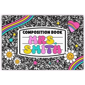 image:imagePersonlized Name Teacher Doormat Custom Notebook Classroom Mat Back to School Doormat for Teachers  Welcome to Class Floor Mat for Kindergarten Preschool GiftComposition Notebook