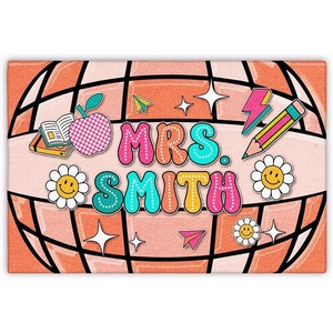 image:imagePersonlized Name Teacher Doormat Custom Notebook Classroom Mat Back to School Doormat for Teachers  Welcome to Class Floor Mat for Kindergarten Preschool GiftGroovy Style