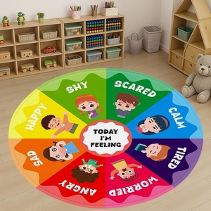 image:imageWheel of Feelings and Emotions Round Rug Mental Health Educational Rug for Classroom Calming Rug Emotions Feeling Carpet ABC Feelings for Kids Therapist Back to School Gifts LovelyI Am01