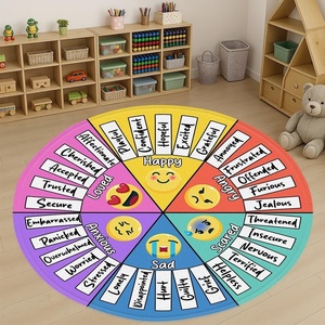 image:imageWheel of Feelings and Emotions Round Rug Mental Health Educational Rug for Classroom Calming Rug Emotions Feeling Carpet ABC Feelings for Kids Therapist Back to School Gifts LovelyFace Emotion