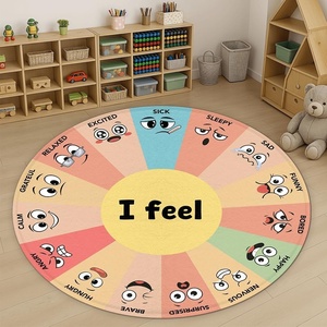 image:imageWheel of Feelings and Emotions Round Rug Mental Health Educational Rug for Classroom Calming Rug Emotions Feeling Carpet ABC Feelings for Kids Therapist Back to School Gifts LovelyI Feel